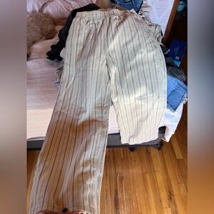 PLT WIDE LEG STRIP PANTS